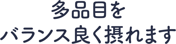 多品目をバランス良く摂れます